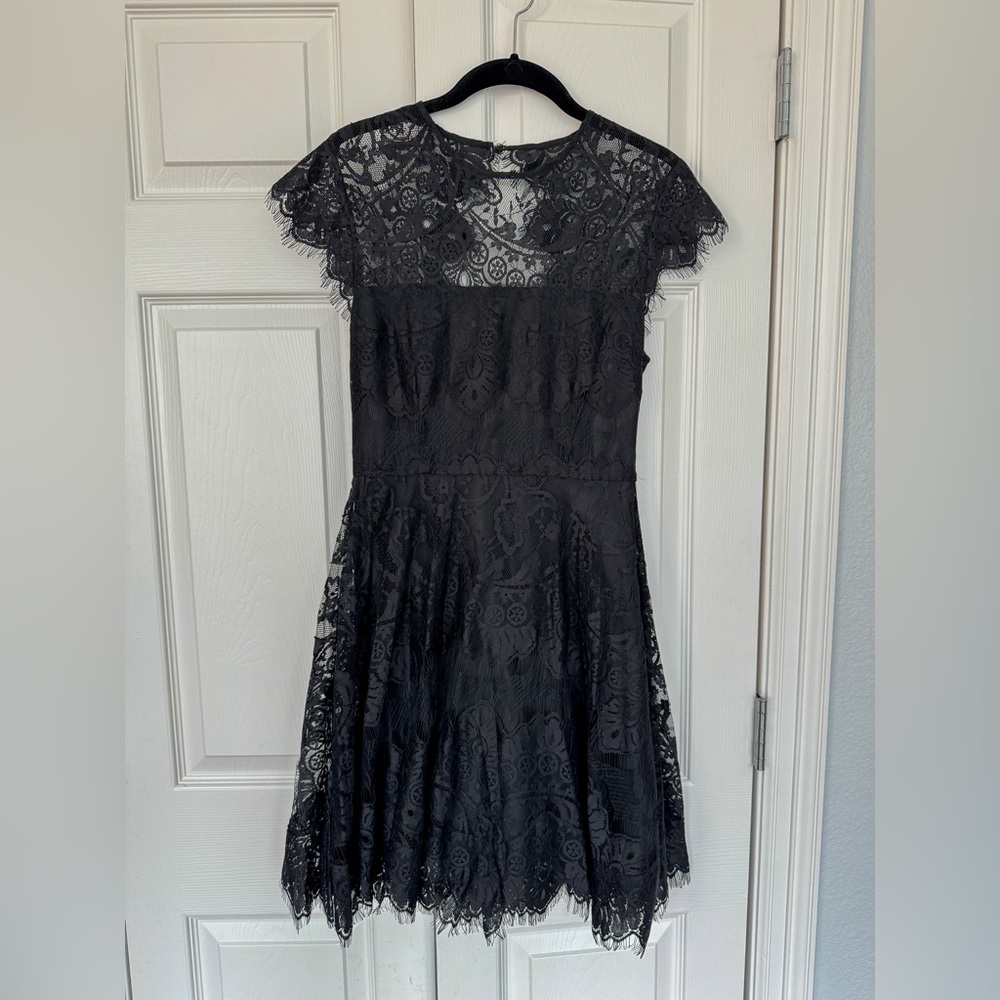 BB Dakota by Steve Madden Arianna Open Back Lace Fit & Flare Dress